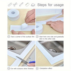 Self Adhesive Wall Caulk Strip Kitchen Bathroom Sealing Tape Waterproof