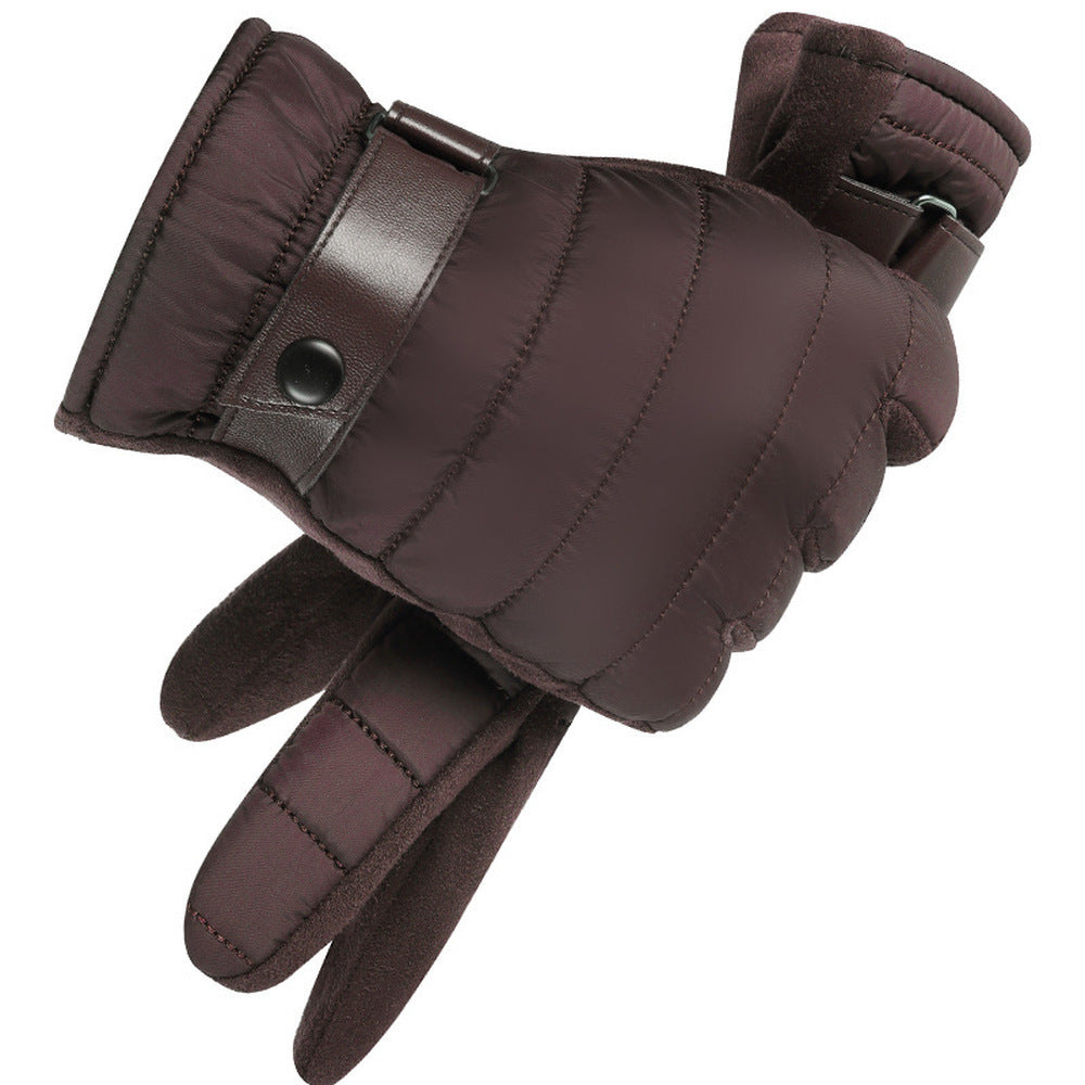 Men's Windproof Outdoor Velvet Warm Gloves for Skiing and Riding