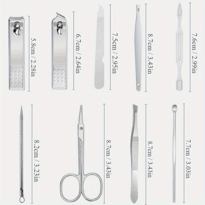 Portable Nail Clippers Fingernail & Toenail Cutter Manicure Tool Set