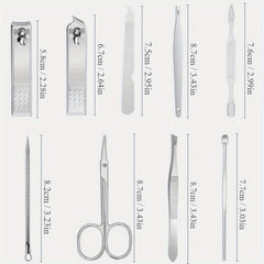 Portable Nail Clippers Fingernail & Toenail Cutter Manicure Tool Set