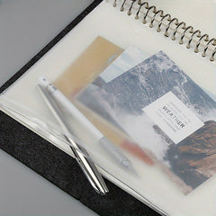 12pcs Transparent Loose leaf 6 hole Notebooks With Side Zipper Bags