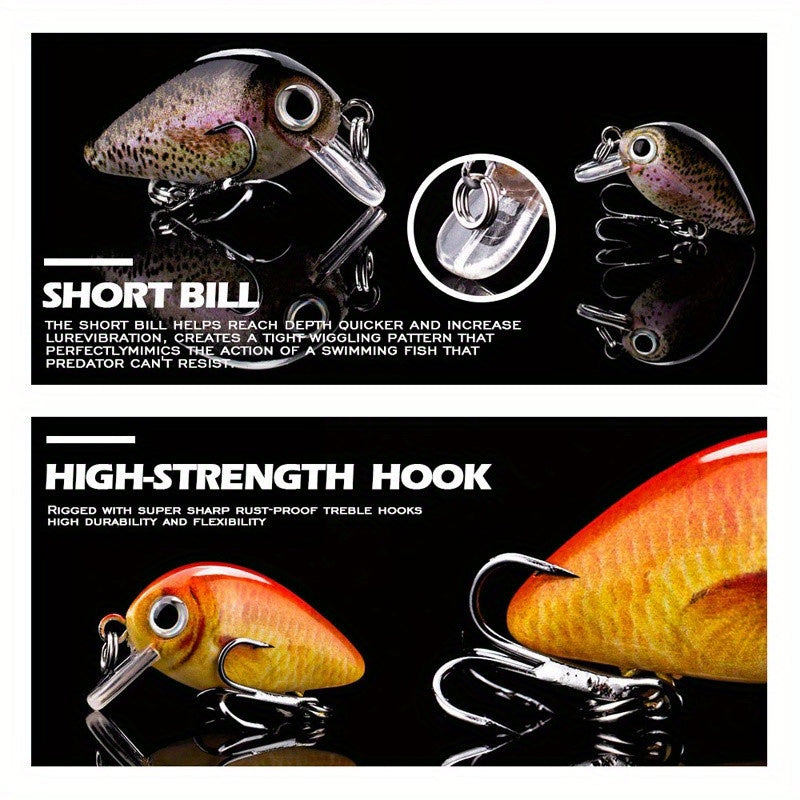 25pcs Mini Crankbaits And Red Worms Combo Set For Water Surface Fishing