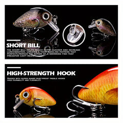 25pcs Mini Crankbaits And Red Worms Combo Set For Water Surface Fishing
