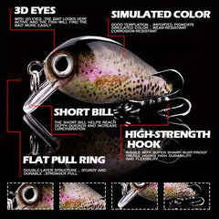 25pcs Mini Crankbaits And Red Worms Combo Set For Water Surface Fishing