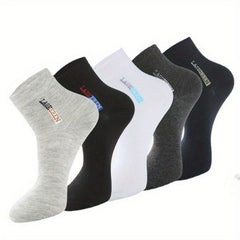 5 Pairs Men's Deodorant & Sweat Absorbing Socks for Sports & Casual Wear