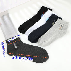 5 Pairs Men's Deodorant & Sweat Absorbing Socks for Sports & Casual Wear