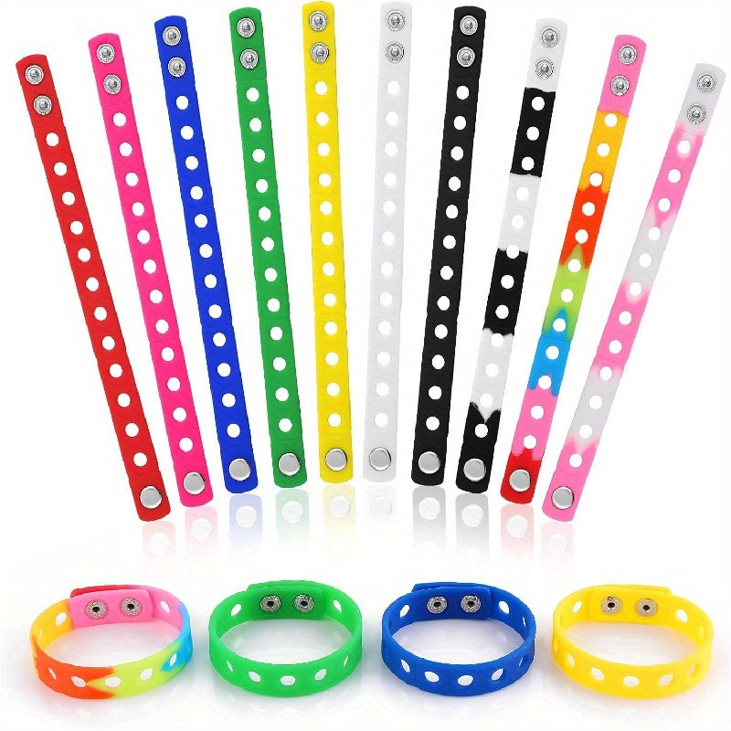 Silicone Wristbands Adjustable Bracelets Mixed Charms for Shoe Party Birthday