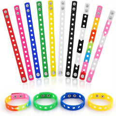 Silicone Wristbands Adjustable Bracelets Mixed Charms for Shoe Party Birthday