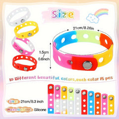 Silicone Wristbands Adjustable Bracelets Mixed Charms for Shoe Party Birthday