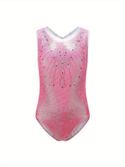 Girls Stretchy Sleeveless Ballet Leotard Breathable Dance Suit