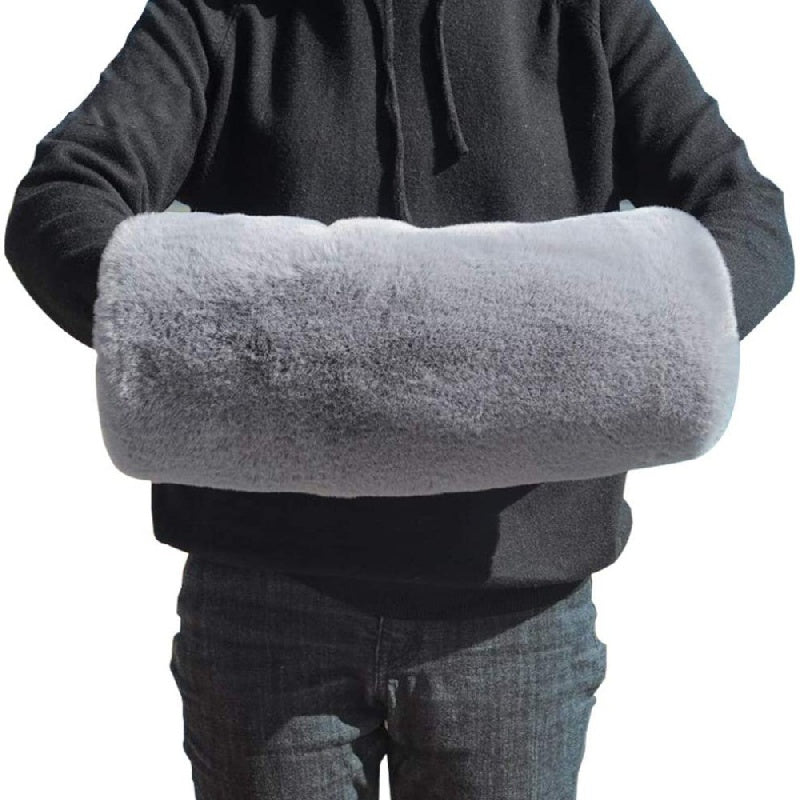 Soft Faux Fur Warm Hand Sleeve Winter Plus Velvet Thick Sleeves Solid Warm Arm