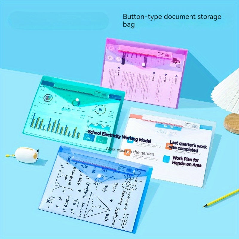 A4 Transparent Buckle Bag Identification Card File Bag