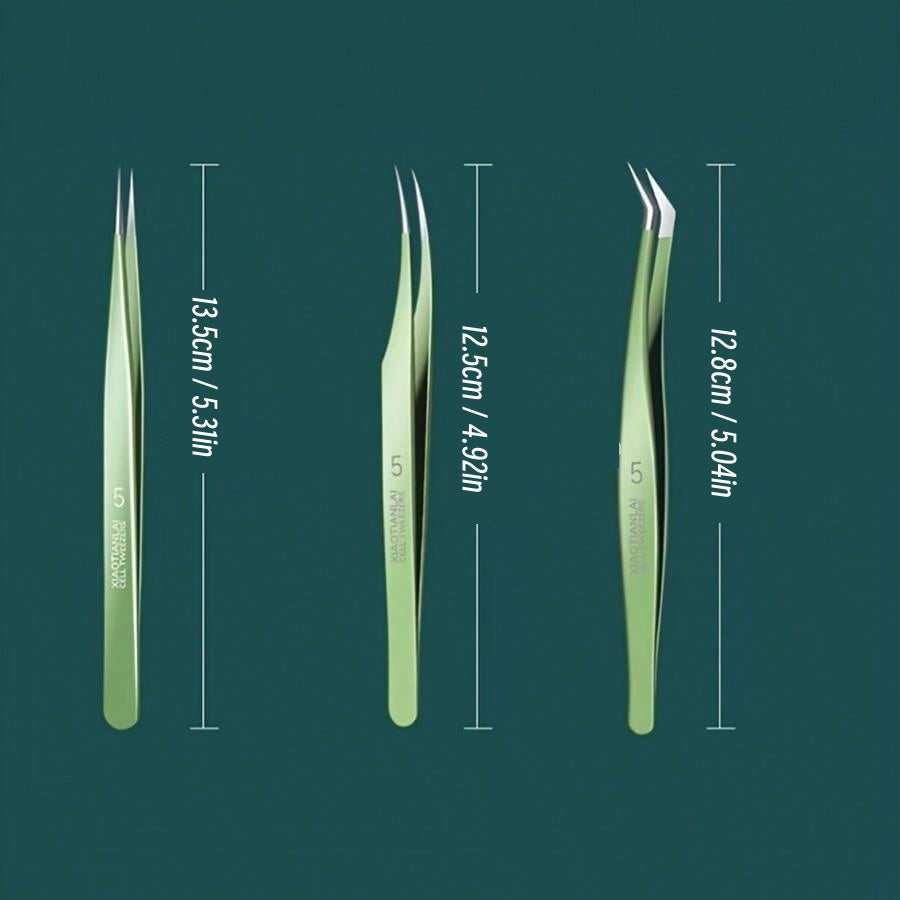 Eyelash Tweezers Set False Eyelashes Clip Set 3pcs
