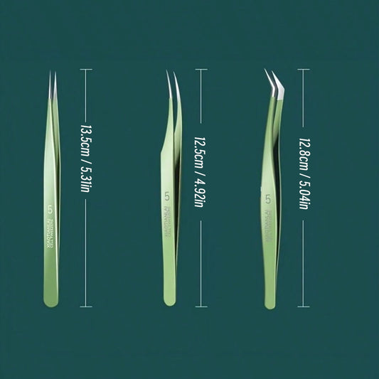 Eyelash Tweezers Set False Eyelashes Clip Set 3pcs