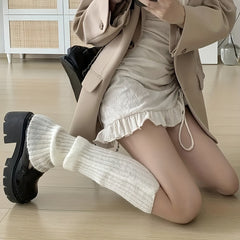 Y2k Knitted Leg Warmer Knee High Socks Women