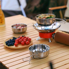 500-700ml Stainless Steel Foldable Bowl for Cooking and Camping