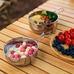 500-700ml Stainless Steel Foldable Bowl for Cooking and Camping