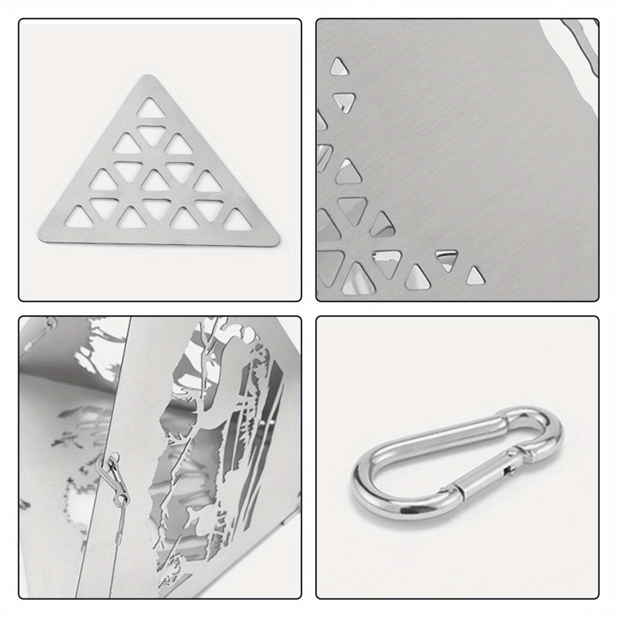 Portable Camping Triangle Hanging Stove Stainless Steel Grill Holder