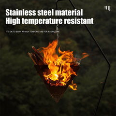 Portable Camping Triangle Hanging Stove Stainless Steel Grill Holder