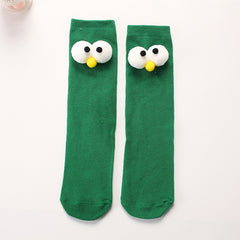 Teenager's Colorful Doll Stockings, Moisture Wicking Crew Socks