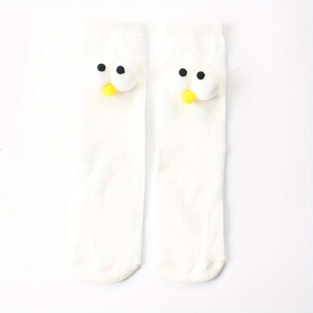 Teenager's Colorful Doll Stockings, Moisture Wicking Crew Socks