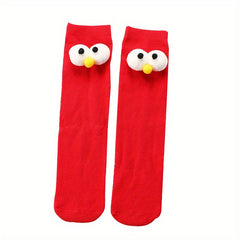 Teenager's Colorful Doll Stockings, Moisture Wicking Crew Socks