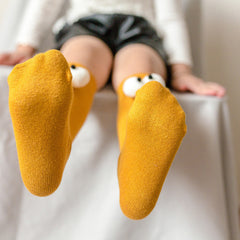Teenager's Colorful Doll Stockings, Moisture Wicking Crew Socks