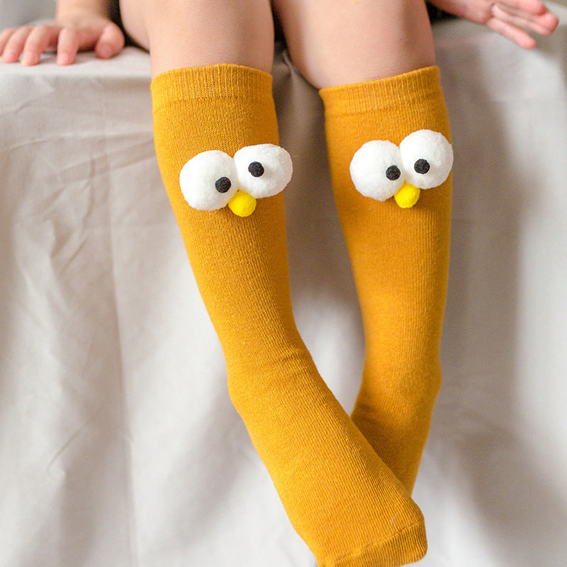 Teenager's Colorful Doll Stockings, Moisture Wicking Crew Socks
