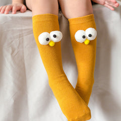 Teenager's Colorful Doll Stockings, Moisture Wicking Crew Socks