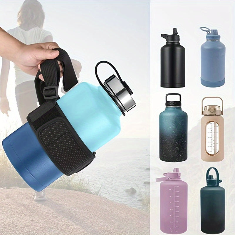 Adjustable Faux Leather Water Bottle Holder Cup Sleeve Bag 40-128oz