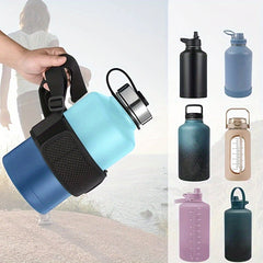 Adjustable Faux Leather Water Bottle Holder Cup Sleeve Bag 40-128oz