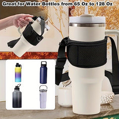 Adjustable Faux Leather Water Bottle Holder Cup Sleeve Bag 40-128oz