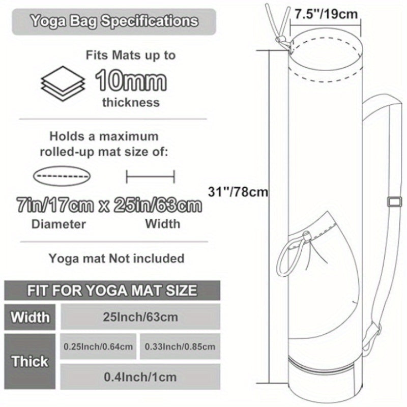 Yoga Mat Storage Bag With Water Bottle Pocket - Multifunctional Sports Bag