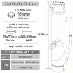 Yoga Mat Storage Bag With Water Bottle Pocket - Multifunctional Sports Bag
