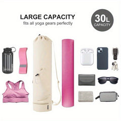 Yoga Mat Storage Bag With Water Bottle Pocket - Multifunctional Sports Bag