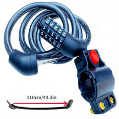 5-Digit Bike Lock Thick Steel Cable Riding Equipment