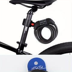 5-Digit Bike Lock Thick Steel Cable Riding Equipment