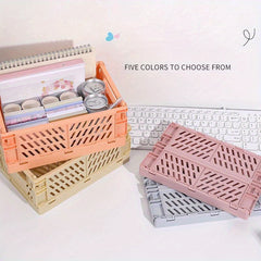 1pc Hollow Out Storage Basket Desktop Organizer Box