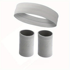 Sports Fitness Sweatband Wristband Set Non slip Headband For Men And Women