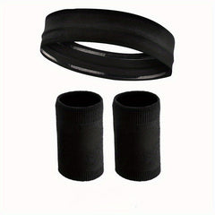 Sports Fitness Sweatband Wristband Set Non slip Headband For Men And Women
