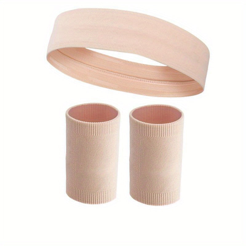 Sports Fitness Sweatband Wristband Set Non slip Headband For Men And Women