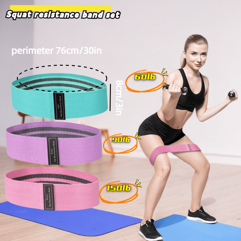 3pcs Yoga Resistance Ropes Set Non slip Stretching Bands Hip Lifting Training