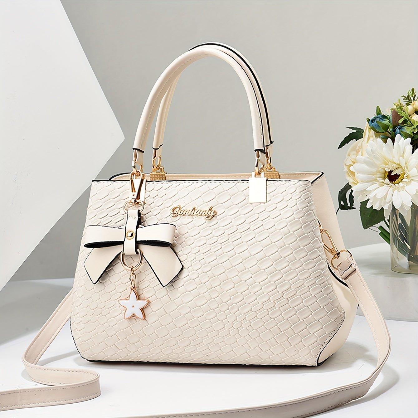 Women's Faux Leather Satchel Bag Set