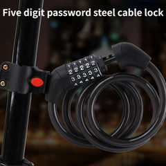 5-Digit Bike Lock Thick Steel Cable Riding Equipment