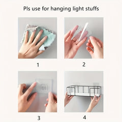 10pcs Self Adhesive Heavy Duty Wall Hooks Waterproof Removable Clear Hooks