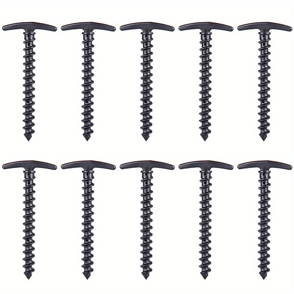 6pcs Durable Screw Anchor Tent Pegs For Camping & Hiking