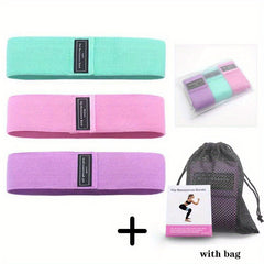 3pcs Elastic Squat Resistance Bands Yoga Stretching Ropes For Hip Lifting