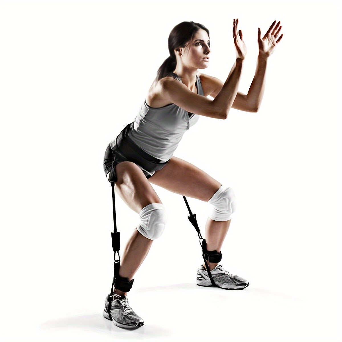 Vertical Jump Resistance Band Elastic Pull Rope Leg Training Squat Pilates