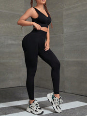 High Stretch Sporty Bra & Butt Lifting Yoga Leggings Set