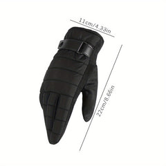 Men's Winter Cycling Gloves Full Finger Plus Velvet Thick Warm Touch Screen
